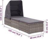 Sun Lounger with Canopy and Cushion - Photo 2