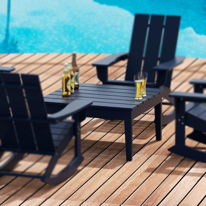 WestinTrends Ashore Outdoor Coffee Table, 32 Inch All Weather Poly Lumber Adirondack Patio Coffee Table Square Low Table - Photo 2