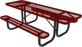 COATEDOUTDOORFURNITURE T8H2-TXTBUR Heavy Duty Rectangular Portable Picnic Table, Handicap Accessible on Both Ends, 8 Ft - Photo 1