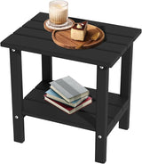 HDPE Outdoor Side Table, Small Patio Table, Weather Resistant Adirondack End Table for Outside, Balcony, Deck, Poolside - Photo 1