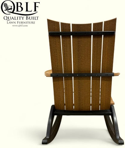 Generic Outdoor Rocking Chairs Built with Weather Resistant HDPE Poly Lumber Rocking Chairs Come with a 20 Year Warranty Outdoor Rocking Chairs Hand Made in The USA (Mahogany/Black)