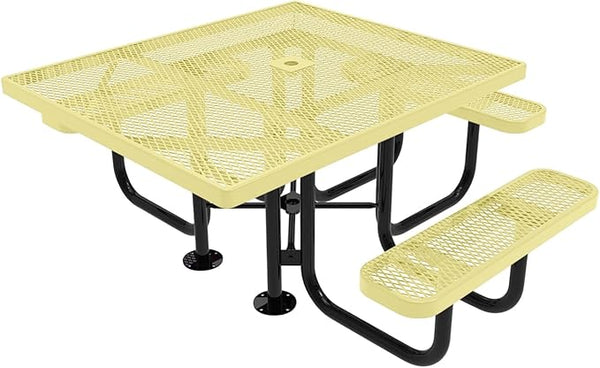 COATEDOUTDOORFURNITURE Heavy-Duty Portable ADA-Compliant Outdoor Picnic Table with Umbrella Hole - Photo 1