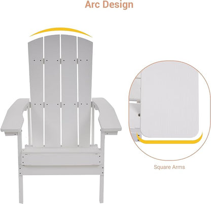 Adirondack Chairs, Plastic Adirondack Chairs Set of 4, All-Weather Resistant, Widely Used in Outdoor, Fire Pit, Deck, Outside, Garden