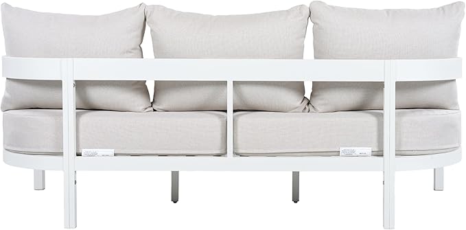 Merax 75.8" Modern Curved Outdoor Aluminum 3-Seater Sofa - Photo 5