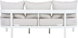 Merax 75.8" Modern Curved Outdoor Aluminum 3-Seater Sofa - Photo 5