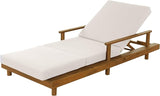 Merax Acacia Wood Outdoor Chaise Lounge Chair Set of 4 - Photo 6