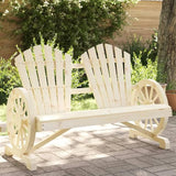 2-Seater Patio Adirondack Chair Solid Wood Fir Outdoor Sectional Furniture for Garden Backyard Poolside Balcony Durable - Photo 1