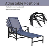 LOKATSE HOME Patio Chaise Lounge Chair Outdoor Furniture Reclining Adjustable with Cushion and Soft Pillow for Pool - Photo 5