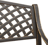 Traditional Bronze Garden Bench Cast Iron Outdoor Seating with Floral Design Antique Finish 40.2 Inch Long Durable - Photo 7