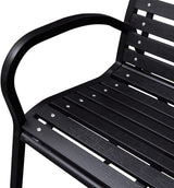 45.7 Inch Patio Bench Black Outdoor Garden Bench with WPC Slats and Steel Frame, Heavy Duty 242.5 lb Capacity - Photo 5