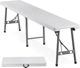 ZENY 6ft Plastic Folding Bench, Portable Outdoor Bench for Picnic Camping Dining Party Garden - Photo 1