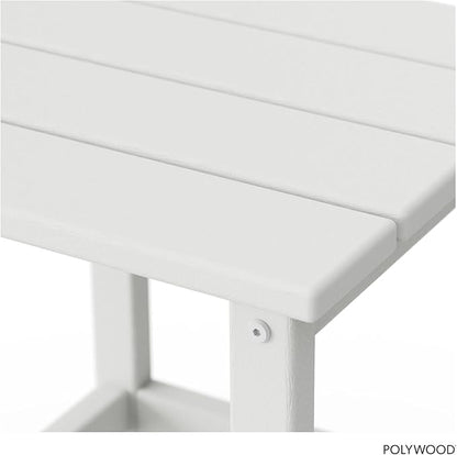 POLYWOOD Long Island 18" Side Table, White