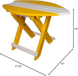 Amish-Made Surfboard Shaped Yellow Poly Folding Side Table - Photo 3
