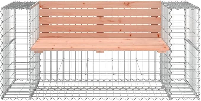 Patio Bench Gabion Design 56.3"x28"x25.8" Solid Wood Douglas Outdoor Bench Deck Bench Porch Bench Garden Bench for patios, Gardens, Decks