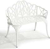 HOMEFUN Outdoor Bench, Patio Garden Benches Metal Loveseat Cast-Aluminum Outside Furniture for Park Lawn Front Porch - Photo 1