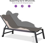 PURPLE LEAF 6-Piece Outdoor Chaise Lounge Oversized Pool Lounge Chairs with Easy-to-Move Wheels and Adjustable Backrest - Photo 7