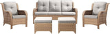 Rilyson Outdoor Patio Wicker Furniture Set - 5 Piece Rattan Patio Conversation Sectional Sofa Set with 1 Couch - Photo 1