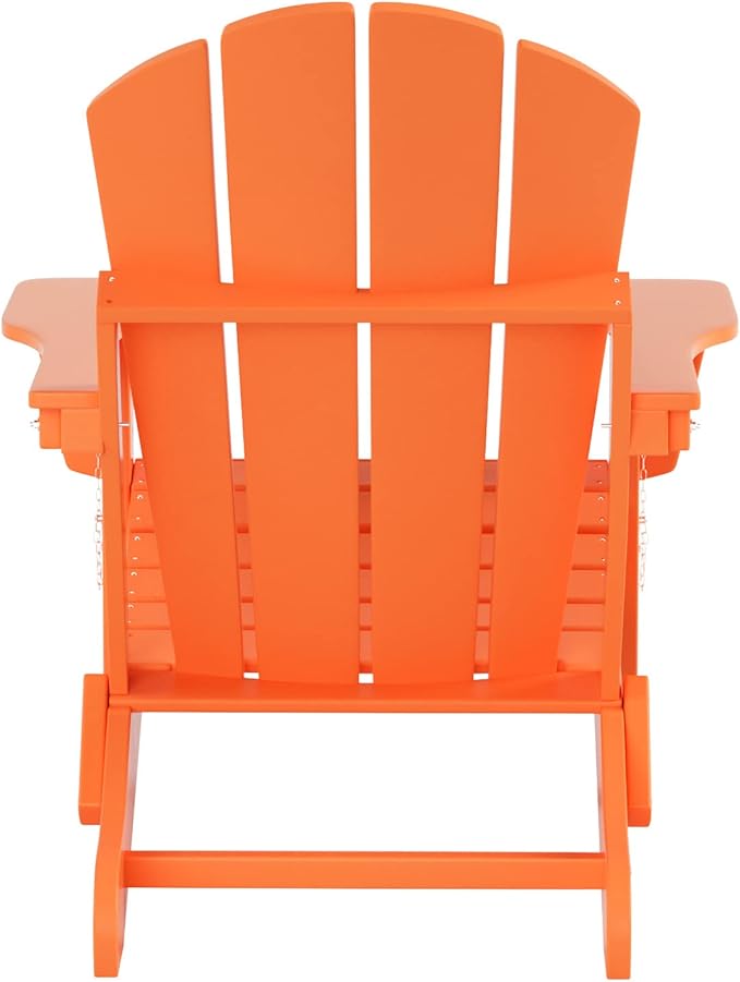WO Home Furniture Adirondack Chairs Table Set of 3 PCS Outdoor Folding Chairs Coffee Table Weather/UV Resistant for Lawn - Photo 6