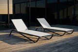 Lounge Chair Set of 2, Aluminum Chaise Lounge Outdoor with Side Table - Photo 1
