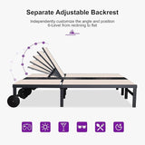 PURPLE LEAF Outdoor Double Chaise Lounge Modern Aluminum Lounge Chairs with Independently Adjustable Backrest Tanning - Photo 5