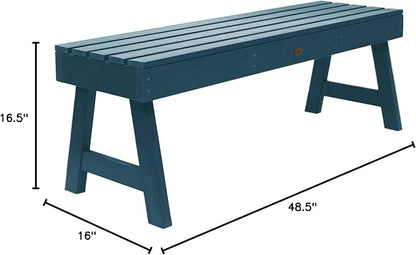 Highwood Weatherly Backless Bench, 4-Feet, Nantucket Blue
