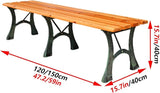 Outdoor Metal Garden Bench, 350lbs Capacity, Weather-Resistant Patio Seating with Backrest, Slatted Design for Porch - Photo 2