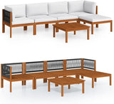 6-Piece Acacia Wood Garden Lounge Set with Weatherproof Cushions - Photo 2