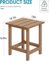 MUCHENGHY Adirondack Outdoor Side Table, 14.7" Patio Side Table Weather Resistant, HDPE Outdoor End Tables for Patio - Photo 3