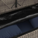 Patio Bench with Cushions Gray Poly Rattan Deck Bench Outdoor Bench Garden Bench Porch Bench for patios, Gardens, Decks - Photo 10