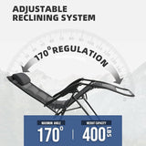 Zero Gravity Chair Set of 4 Oversized Padded Recliner with Adjustable Headrest & Cup Holder - 600D Oxford Folding - Photo 5