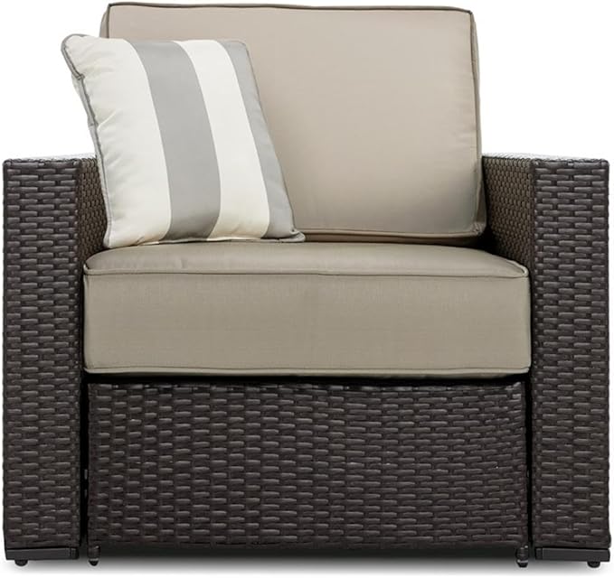 Serta Laguna Brown Resin Wicker Outdoor Patio Furniture Collection, Easy Assembly, Porch or Pool, Weather Resistant - Photo 8