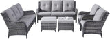 Rilyson Wicker Patio Furniture Set - 6 Piece Rattan Outdoor Sectional Conversation Sets with 2 Sofa - Photo 3