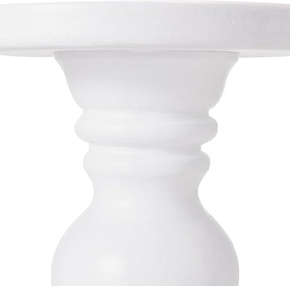 Christopher Knight Home Madeline 22" H Lightweight Concrete Outdoor Side Table, Patio End Table with Round Top, MGO Outdoor Coffee Table, No Assembly Garden Plant Stand Indoor, White