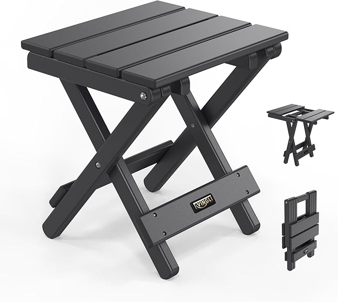 VINGLI Small HDPE Folding Side Table, Plastic Waterproof Portable Adirondack Coffee End Tables, All Weather for Patio - Photo 1