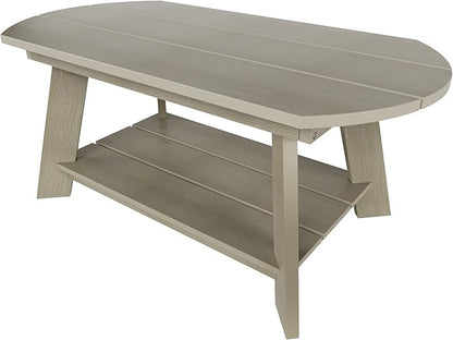 WestinTrends Tuscany Outdoor Coffee Table, All Weather HIPS 2 Tier Patio Adirondack Coffee Table, Weathered Gray