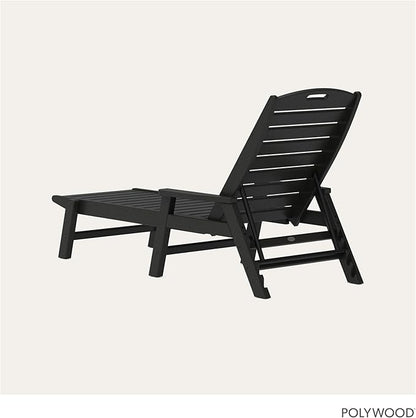 POLYWOOD NCC2280MA-P Nautical Arms Chaise, Black