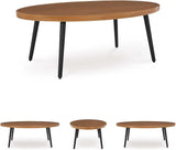 Signature Design by Ashley Horizon Hall Casual Outdoor Coffee Table with 4 Legs, Light Brown & Black - Photo 6