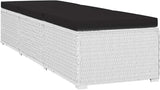Sun Lounger White PE Rattan Patio Chaise Lounge Patio Sunbed for Pool Outside 76.8 in x 23.6 in x 12.2 - Photo 4