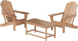WO Home Furniture Adirondack Chairs Table Set of 3 PCS Outdoor Folding Chairs Coffee Table Weather/UV Resistant for Lawn - Photo 1