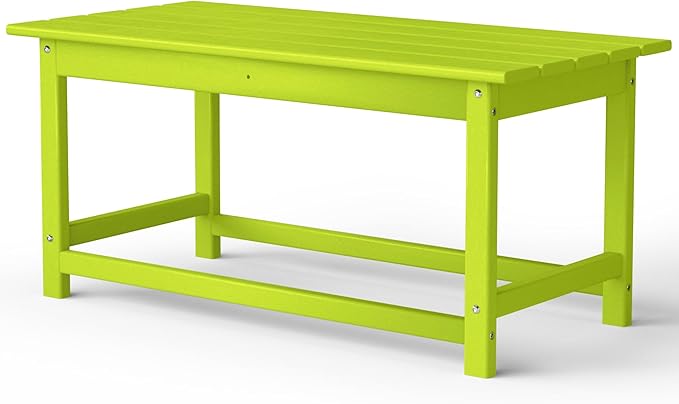Costaelm Adirondack Conversation Table, HDPE Outdoor Drink Weather Resistant, Outdoor Patio Porch Accent Balcony Table for Pool, Seaside, Backyard, Lime