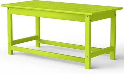 Costaelm Adirondack Conversation Table, HDPE Outdoor Drink Weather Resistant, Outdoor Patio Porch Accent Balcony Table for Pool, Seaside, Backyard, Lime