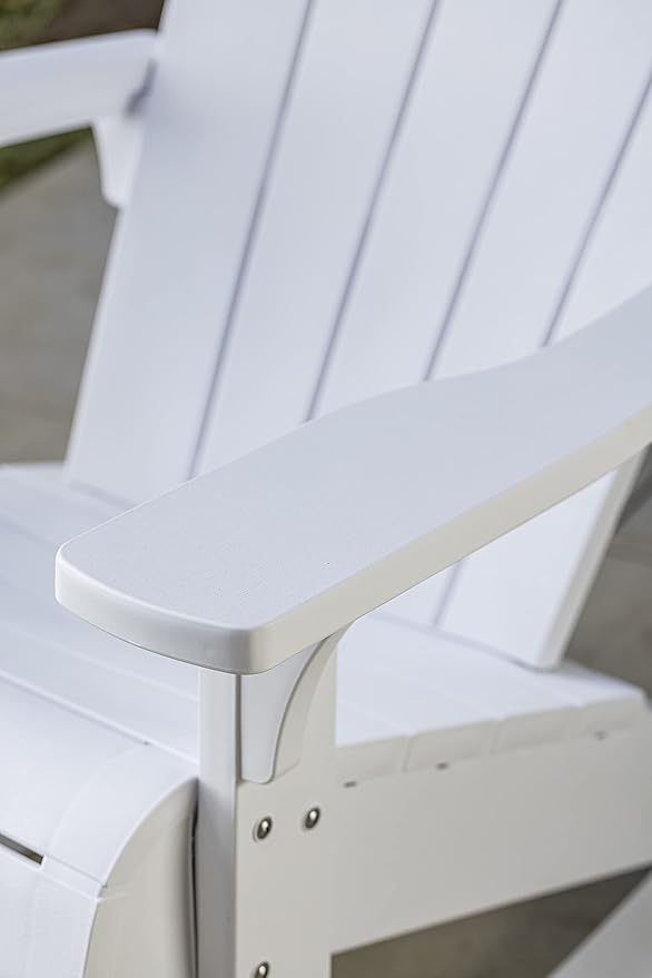 Keter Adirondack Rocker Resin Outdoor Furniture Patio Chair -Perfect for Porch, Pool, and Fire Pit Seating, White