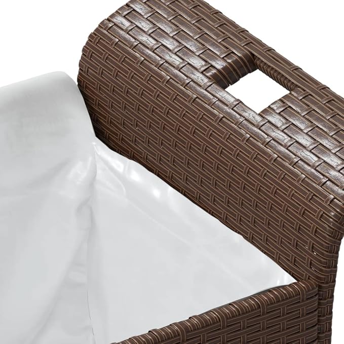 Patio Bench with Cushion Brown 45.7"x18.1"x22.4" Poly Rattan Outdoor Bench Porch Bench Deck Bench Garden Bench for patios, Gardens, Decks