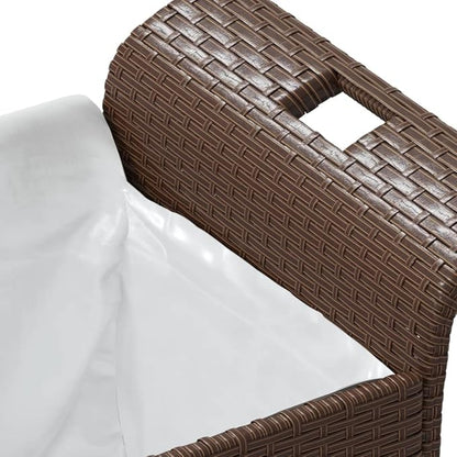 Patio Bench with Cushion Brown 45.7"x18.1"x22.4" Poly Rattan Outdoor Bench Porch Bench Deck Bench Garden Bench for patios, Gardens, Decks