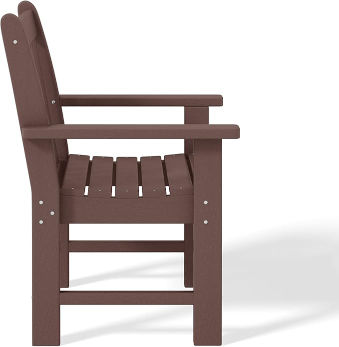 WestinTrends Malibu Outdoor Patio HDPE Adirondack Dining Arm Chair, Dark Brown