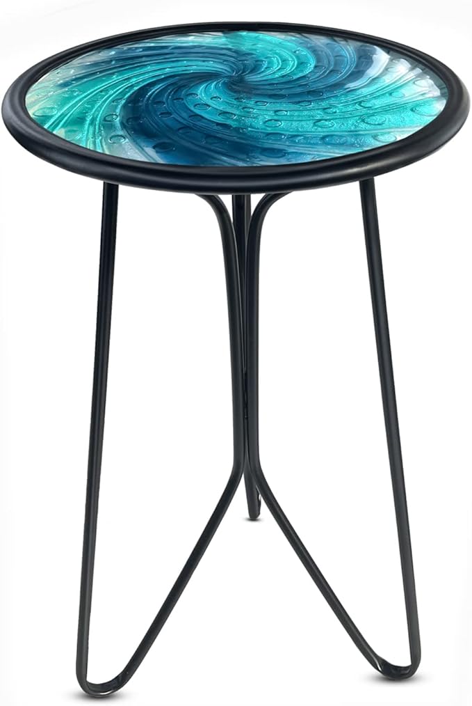 LIFFY Patio Side Table, Small Round End Table, Metal Side Table Outdoor - Photo 1