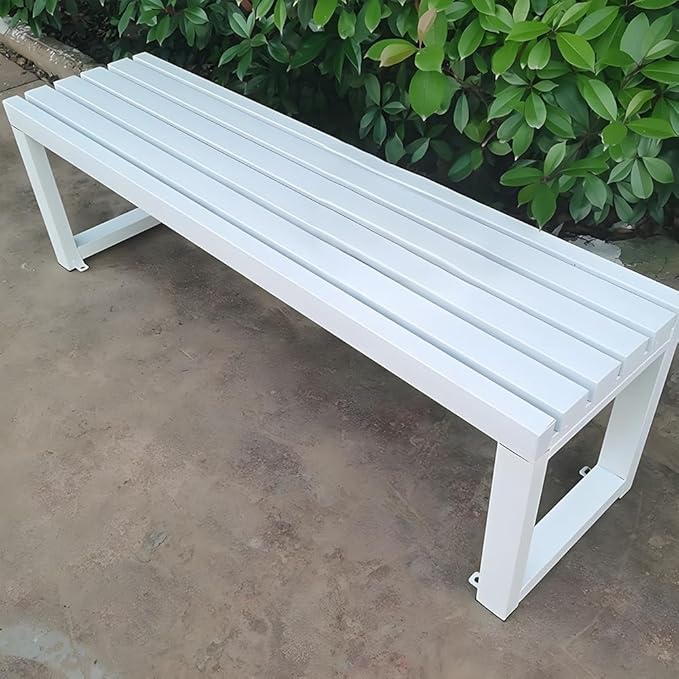 Garden Benches for Outdoors 2-Person Patio Bench Park Seat Metal Bench Backless Seat Weatherproof Chair for Backyard Front Porch Entryway, 3.3ft 3.9ft 4.9ft 5.9ft(Black,4.9ft)