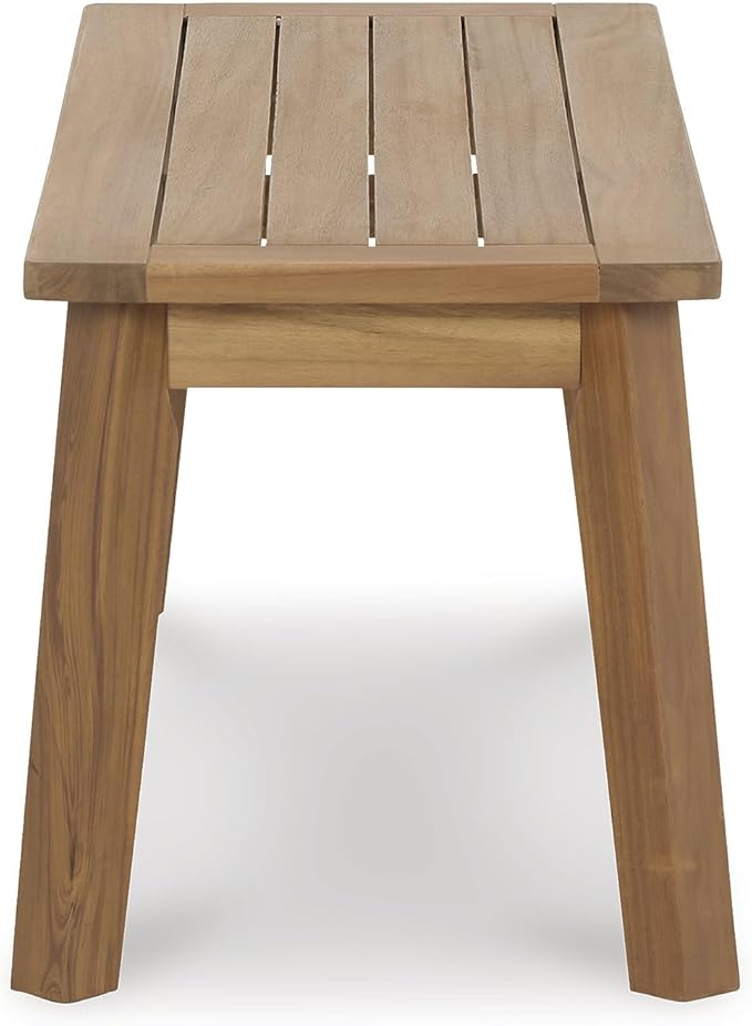 Signature Design by Ashley Janiyah Casual Outdoor Dining Bench, Light Brown