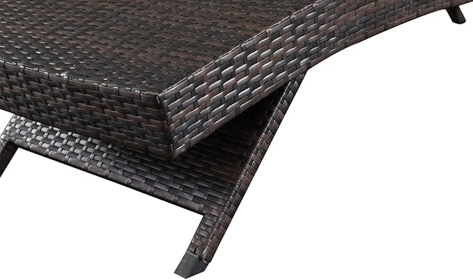 PE Rattan Adjustable Backrest Chaise Lounge Set 2 - Photo 7
