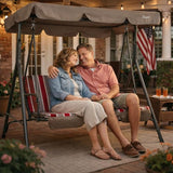 Kozyard Alicia 3-Seat Patio Swing, Outdoor Canopy Swing with Steel Frame - Photo 2